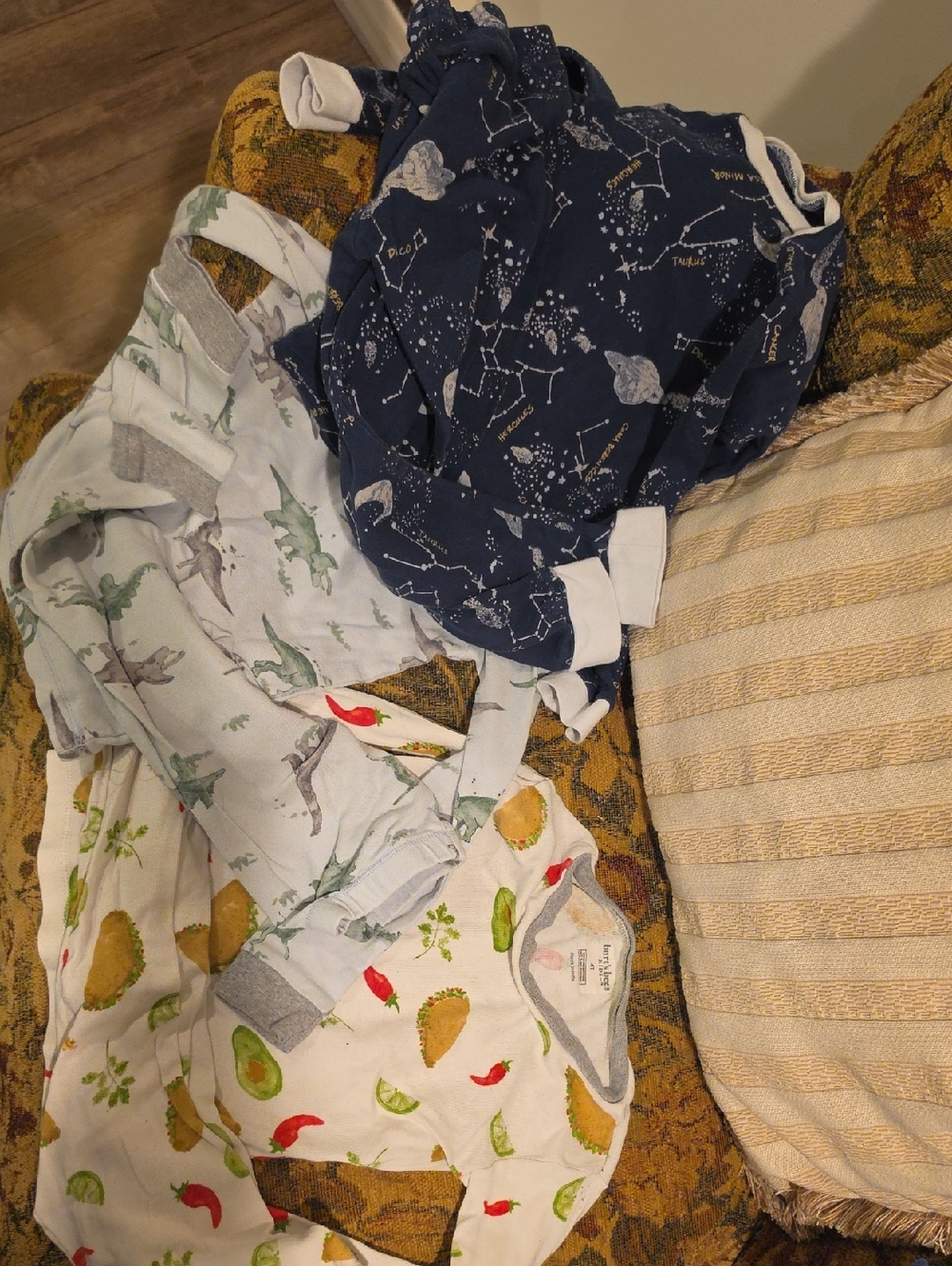 Burt's Bees White Baby Sleepsuit with Taco and Chili Print